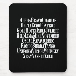 MOUSEPAD ALFABETE FONÉTICO / PALAVRAS DE CÓDIGO