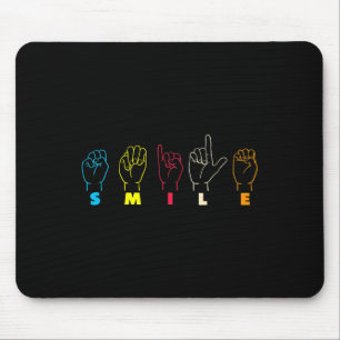 Mousepad Alfabeto Asl Sorriso Língua de Sinais Americana As