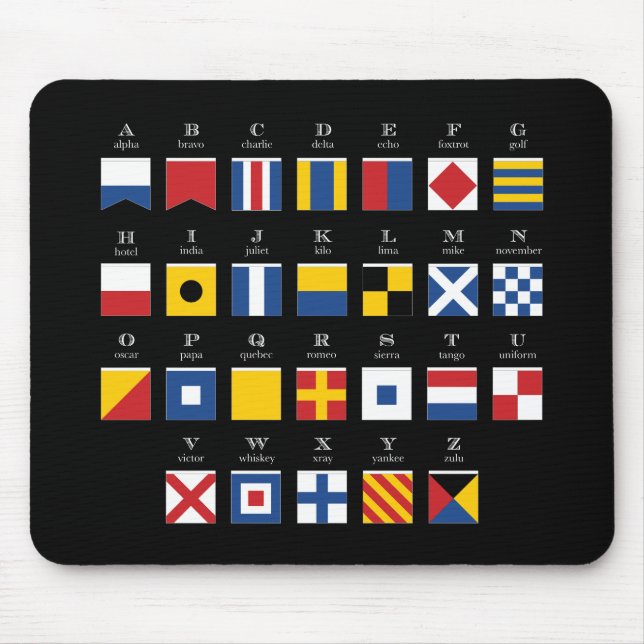 Mousepad Alfabeto Sinalizador Náutico (Frente)