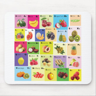 Mousepad Alfabetos Ingleses com frutas