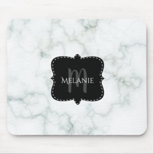 Mousepad Alfombrilha Personalizada Mármore Monograma Nome