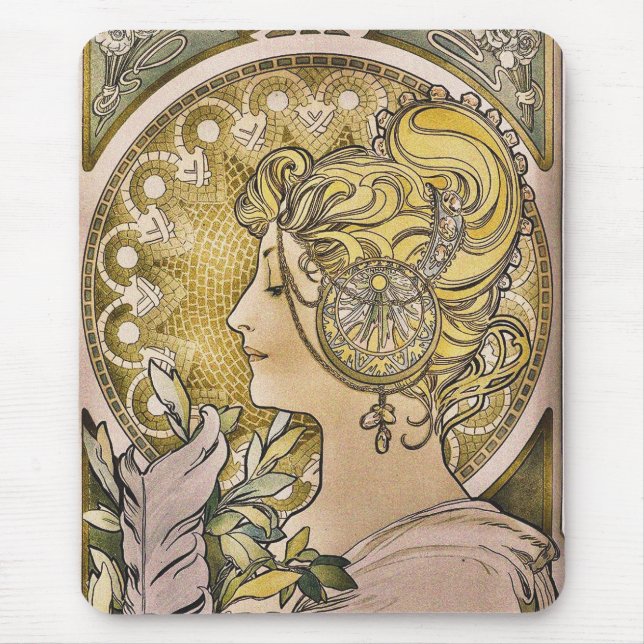 Mousepad Alfons Mucha, La Plume (Frente)