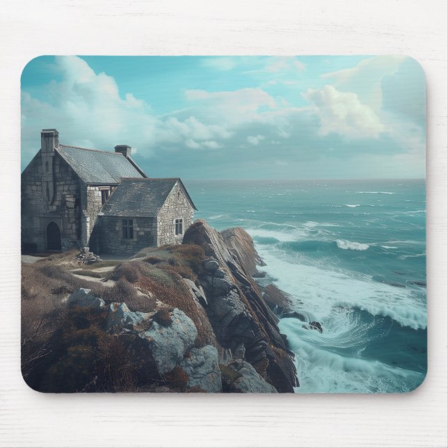 Mousepad Algodão Medieval em um Cliff (Frente)