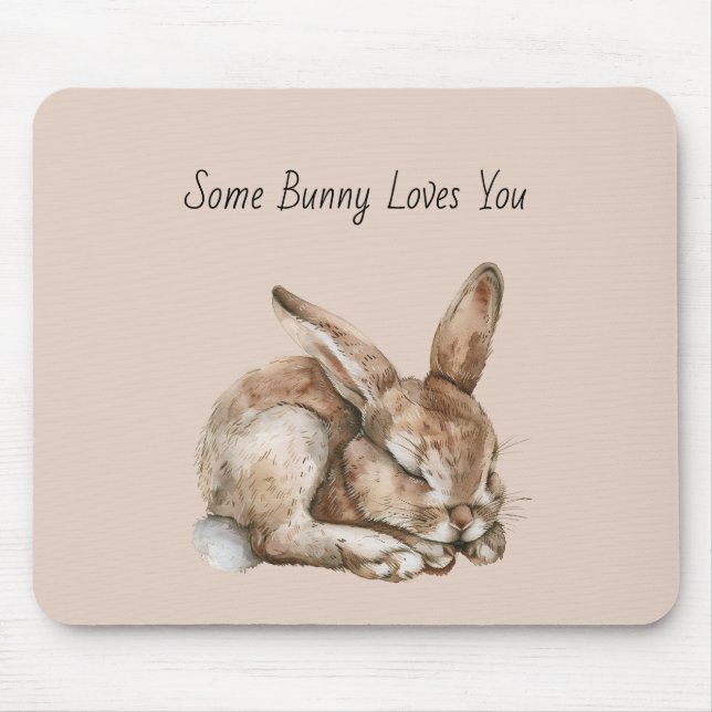Mousepad Algum Coelhinho Ama Você (Frente)
