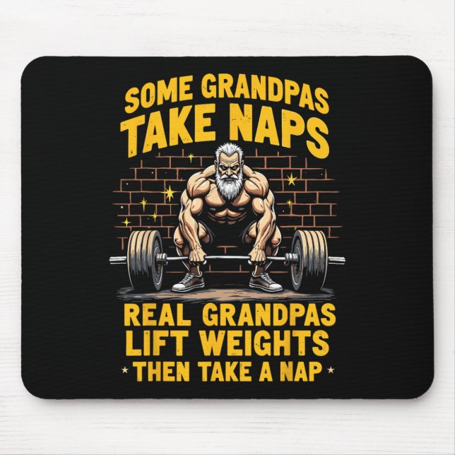 Mousepad Alguns Avós Tomam Naps Verdadeiros Avós Levantam P (Frente)