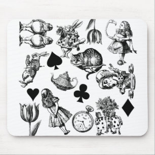Mousepad Alice Coelho Branco País das Maravilhas Clássico