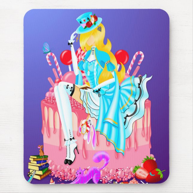 Mousepad Alice no Bolo de Aniversário  (Frente)