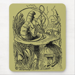 Mousepad Alice no País das Maravilhas Vintage Lagarta Nargu