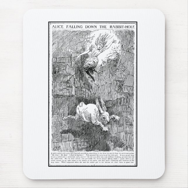 Mousepad Alice que cai para baixo o Coelho-Furo (Frente)