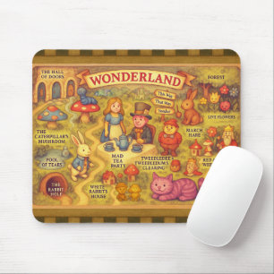 Mousepad Alice Whimsical Map no País das Maravilhas