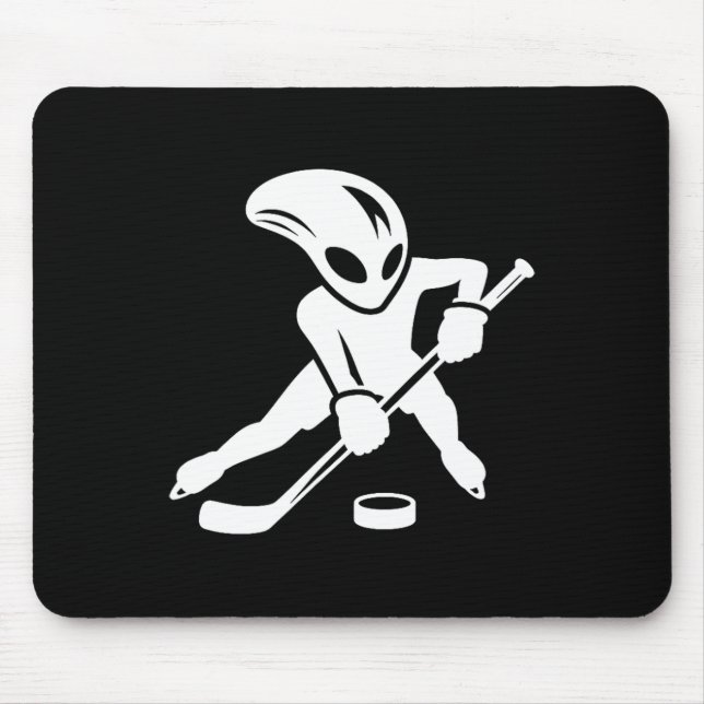 Mousepad Alien Ice Hockey Player Cool Cartoon  (Frente)