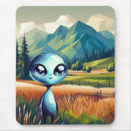 Mousepad Alienígena Azul brilhante