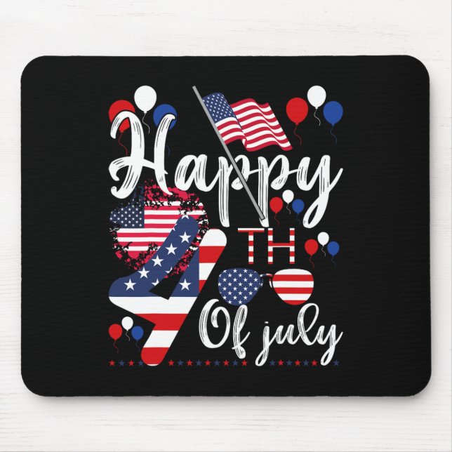 Mousepad Alienígena De Bandeira Americana Patriótica Feliz  (Frente)