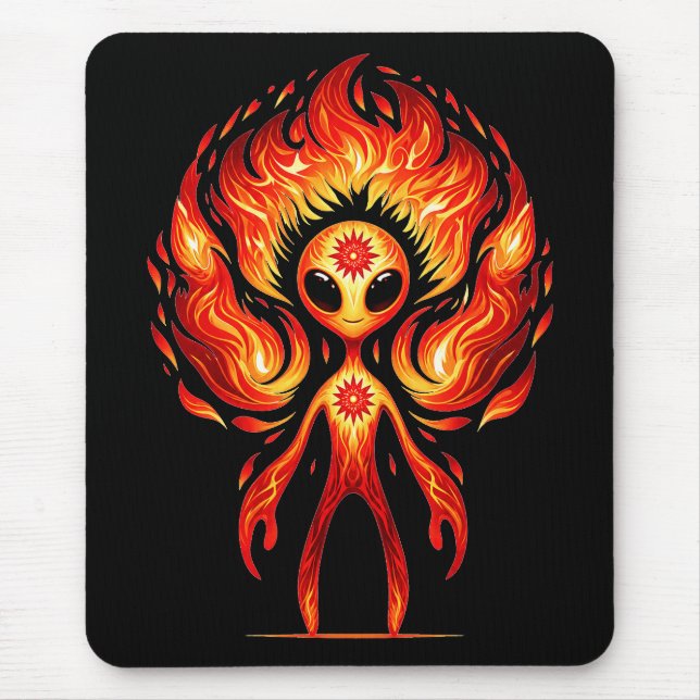 Mousepad Alienígena de Fogo (Frente)