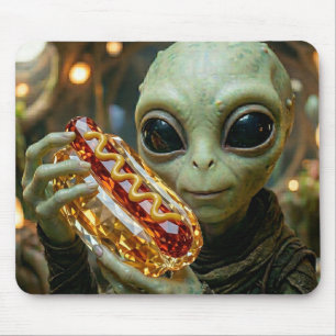 Mousepad Alienígena Extraterrestre com Cachorro Quente Cris