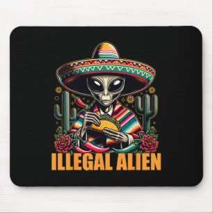Mousepad Alienígena Ilegal Engraçado Cinco De Mayo Western