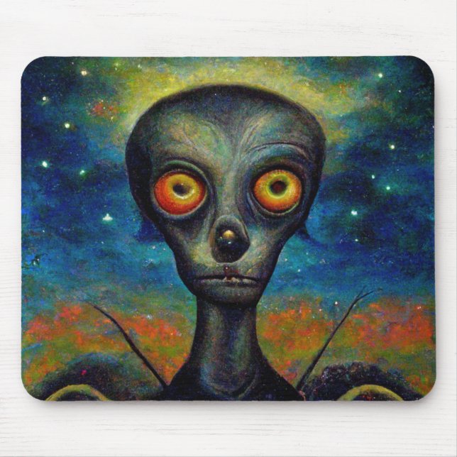 Mousepad Alienígena Insectoid do Estilo Retroativo (Frente)