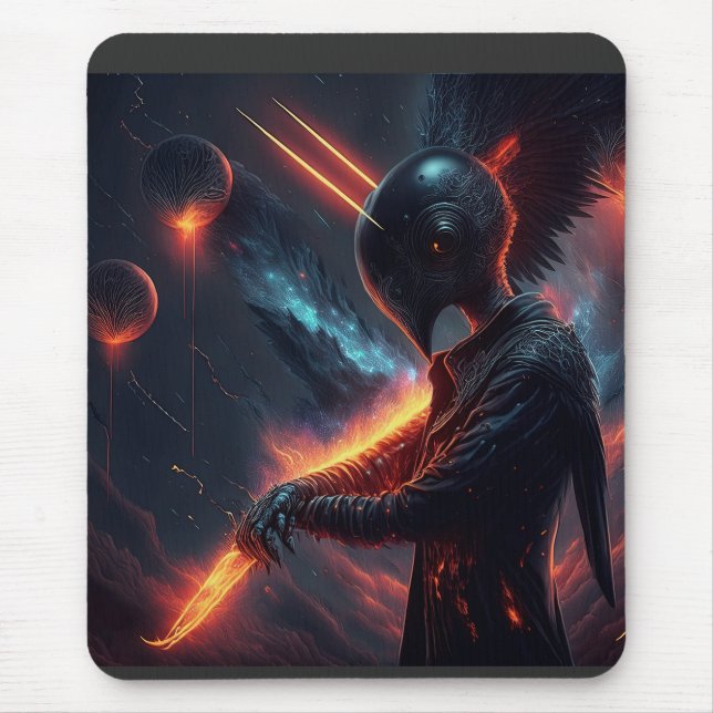 Mousepad Alienígena Manipulando Feixe de Fogo (Frente)
