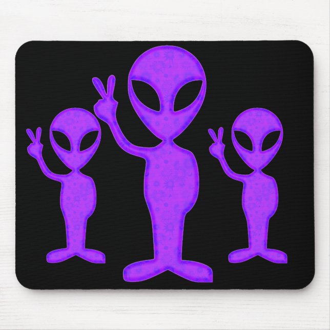 Mousepad Alienígena roxa da paz (Frente)