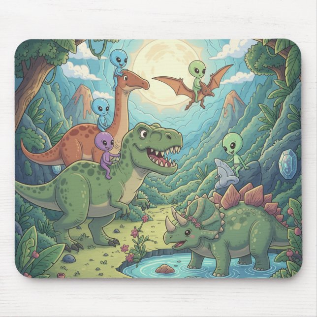 Mousepad Aliens and Dinosaurs Adventure (Frente)