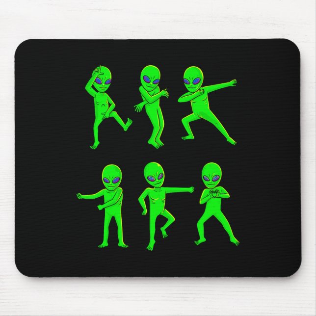 Mousepad Aliens de dança Halloween Green Alienígena Dance K (Frente)