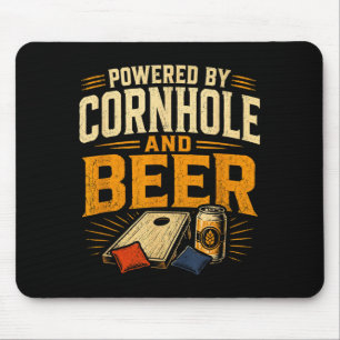 Mousepad Alimentado por cornhole e cerveja divertido tailga