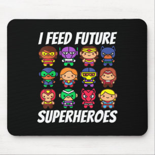 Mousepad Alimento o Futuro Super Heróis da Escola Almoçando
