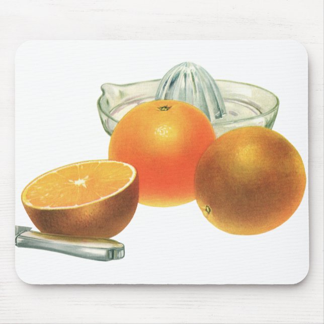 Mousepad Alimentos Antigos Frutas, Laranjas Maduras Espreme (Frente)