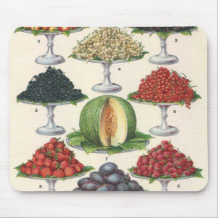 Mousepad Alimentos Antigos Frutas Sortidas em Bandejas para