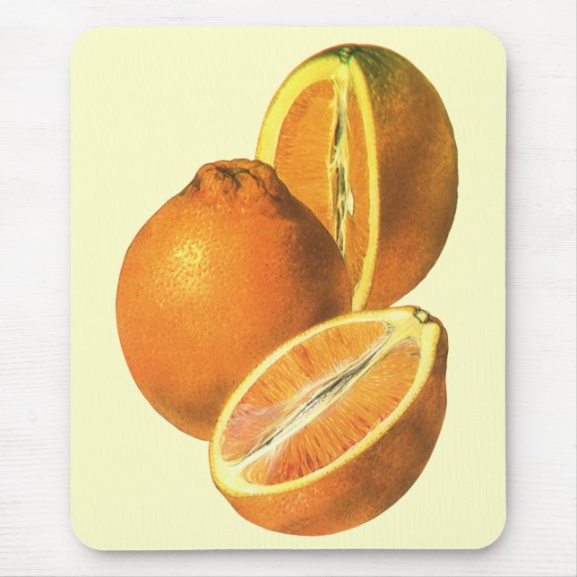 Mousepad Alimentos Antigos, Laranjas Frescas Saudáveis Orgâ (Frente)
