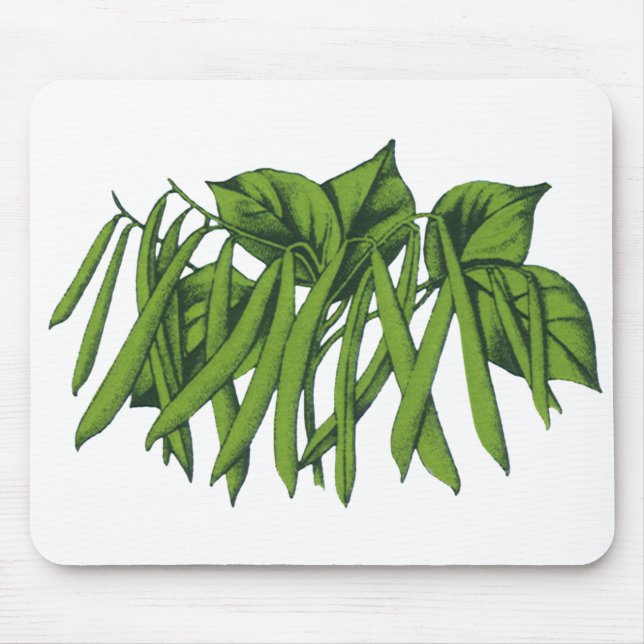 Mousepad Alimentos Antigos, Legumes Feijão Verde Orgânico (Frente)