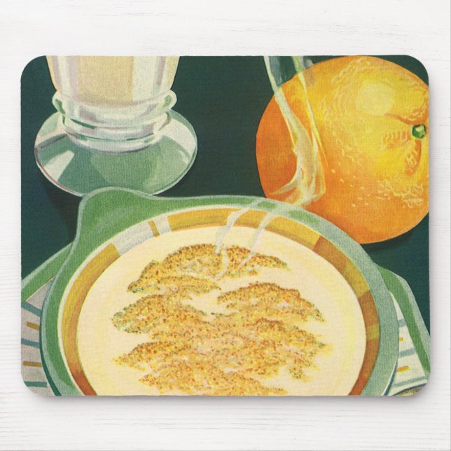 Mousepad Alimentos Saudáveis Vintage, Bebidas, Café da Manh (Frente)