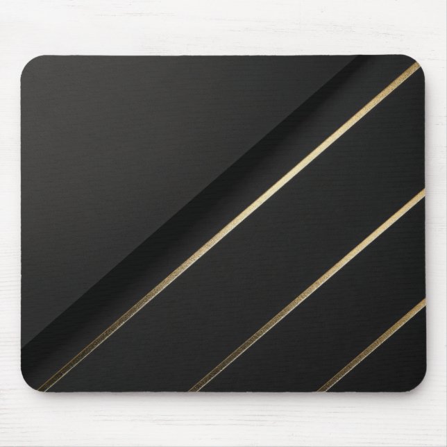 Mousepad Alinhamento Dourado — Preto e Dourado Minimalista (Frente)