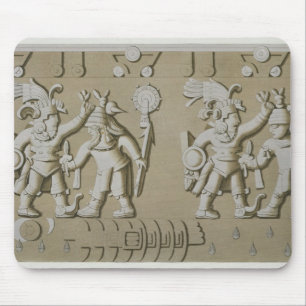 Mousepad Alivio de Bas de guerreiros astecas antigos, do