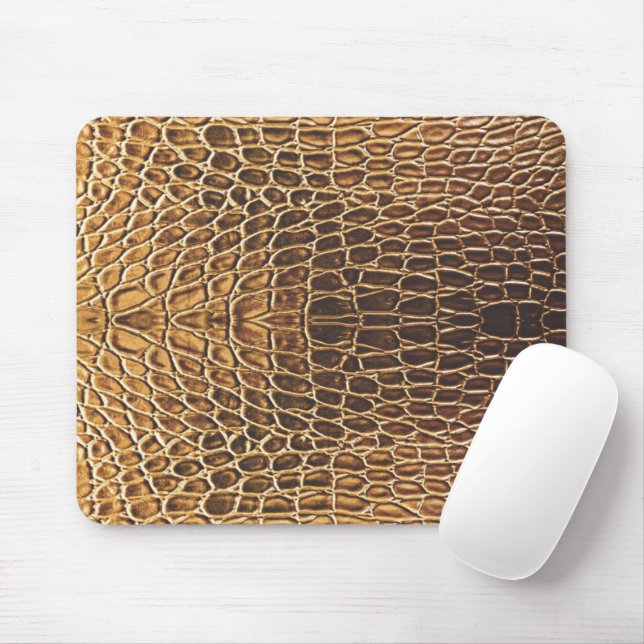 Mousepad Alligador castanho-claro Impressão de pele (Com mouse)