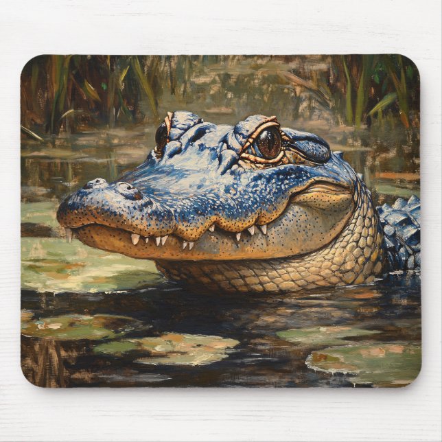 Mousepad Alligator na Arte da Vida Selvagem de Everglades (Frente)