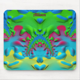 Mousepad ALLISON ~ Zany Amarelo-rosa-quente verde e azul