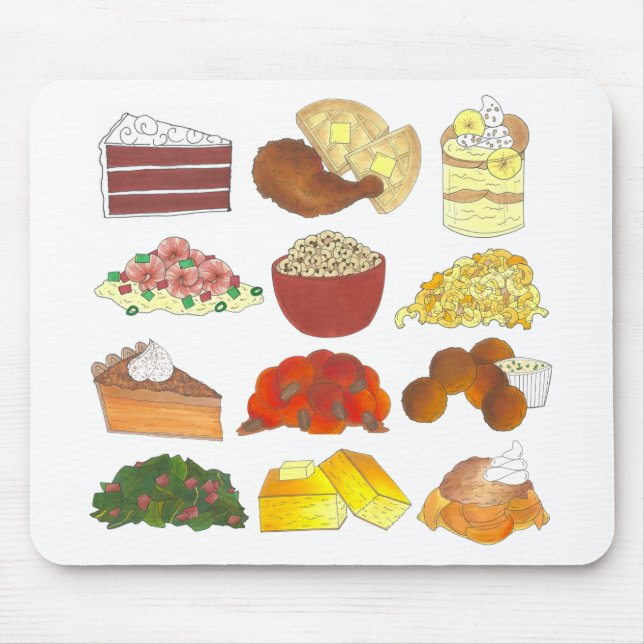 Mousepad Alma Comida Favorita Foodie Southern Cuisine (Frente)