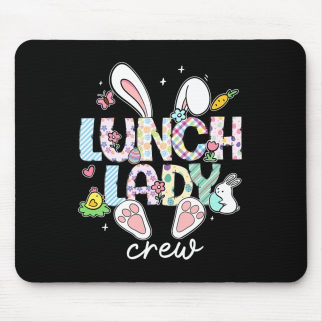 Mousepad Almoçando Lady Crew Engraçado Almoço Páscoa de Lad (Frente)