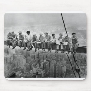 Mousepad Almoço sobre um Skyscraper