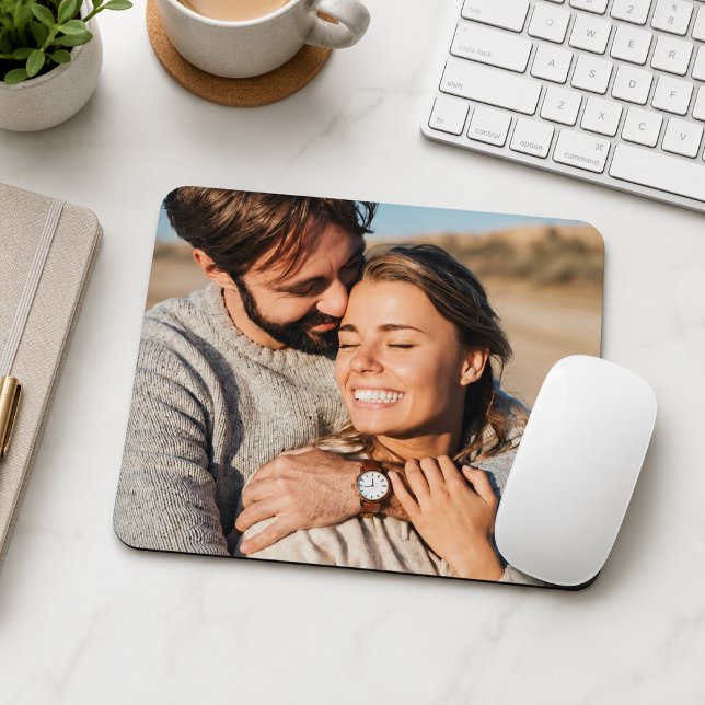 Mousepad Almofada de Mouse com Foto | Personalizado para Ca (Personalized couple photo mouse pad for office desks, home workspaces, and daily use.)