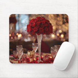 Mousepad Almofada de Mouse de Rosa Vermelha Romântica para