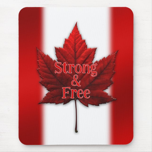 Mousepad Almofada de Rato Canadá Vermelha Folha de Bordo Al (Frente)