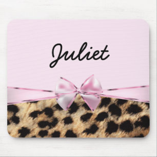 Mousepad Almofada de Rato com Laço Rosa Claro e Impressão d