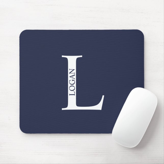 Mousepad Almofada de Rato com Monograma Personalizado e Nom (Com mouse)