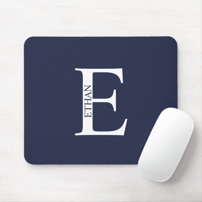 Mousepad Almofada de Rato com Monograma Personalizado e Nom (Com mouse)