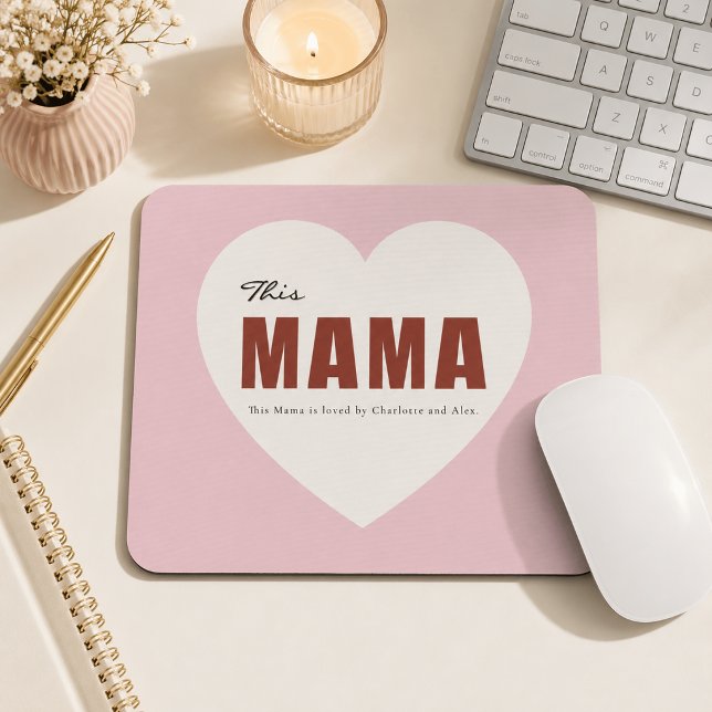 Mousepad Almofada de Rato Coração de Mamãe Personalizada Mo (Criador carregado)