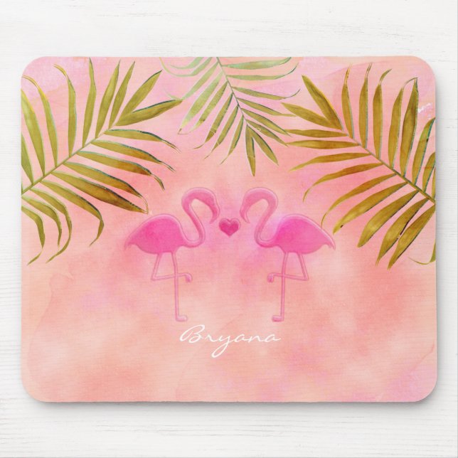 Mousepad Almofada de Rato de Água Tropical com Dois Flaming (Frente)