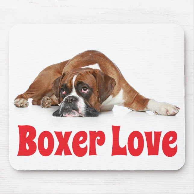 Mousepad Almofada de Rato de Cachorro Boxer Amor (Frente)
