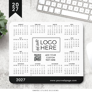 Mousepad Almofada de Rato de Calendário 2027 do Logotipo Co